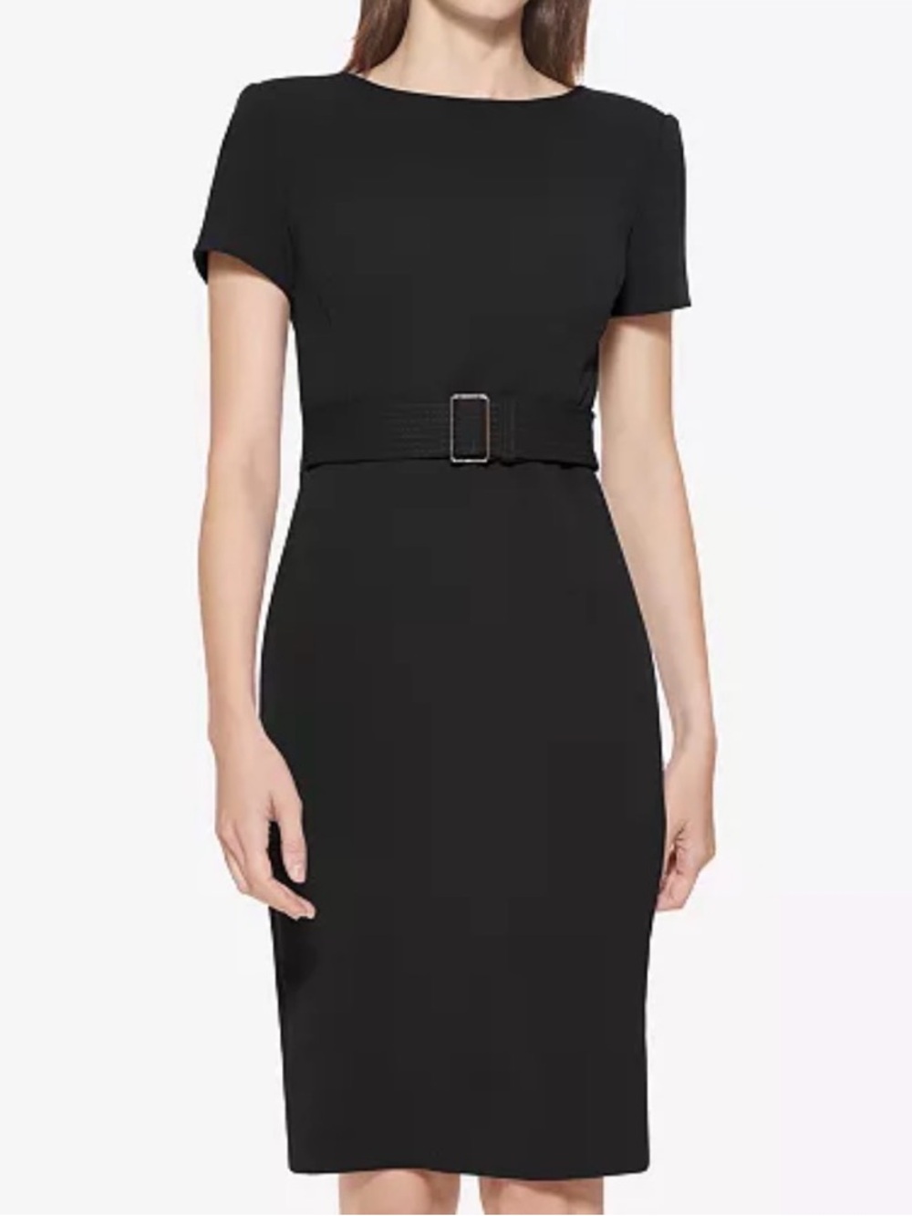 NWT. Calvin Klein Women's Crew Neck Short-Sleeve Dress